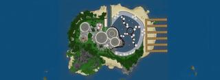 Panorama of the Minecraft Bedrock Marketplace product Island Mega Mansion created by 4KS Studios.