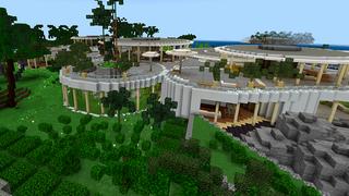 Screenshot of the Minecraft Bedrock Marketplace product Island Mega Mansion created by 4KS Studios.