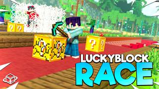 Thumbnail of the Minecraft Bedrock Marketplace product Lucky Block Race created by 4KS Studios.