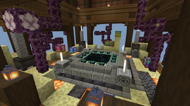 Screenshot of the Minecraft Bedrock Marketplace product Lucky Block Skybase created by 4KS Studios.