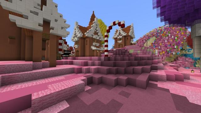 Screenshot of the Minecraft Bedrock Marketplace product Lucky Block Sweet Life created by 4KS Studios.