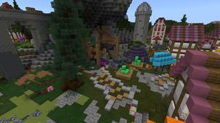 Screenshot of the Minecraft Bedrock Marketplace product Lucky Blocks Camp Kira created by 4KS Studios.