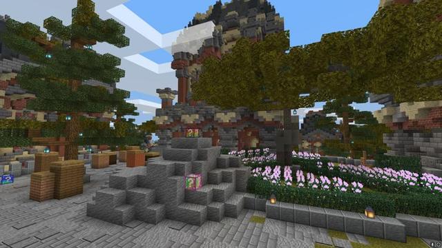 Screenshot of the Minecraft Bedrock Marketplace product Lucky Blocks Desert Paradise created by 4KS Studios.
