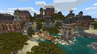 Screenshot of the Minecraft Bedrock Marketplace product Lucky Blocks Desert Paradise created by 4KS Studios.