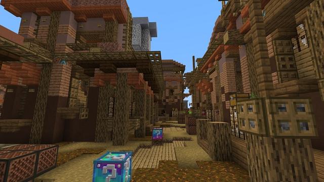 Screenshot of the Minecraft Bedrock Marketplace product Lucky Blocks Wild West created by 4KS Studios.