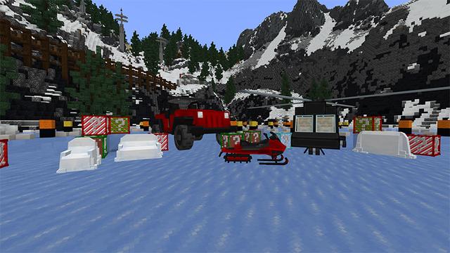 Screenshot of the Minecraft Bedrock Marketplace product Lucky Blocks: Winter created by 4KS Studios.