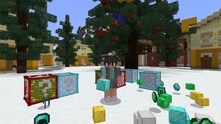 Screenshot of the Minecraft Bedrock Marketplace product Lucky Blocks: Winter created by 4KS Studios.