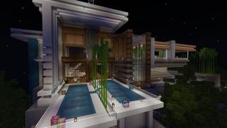 Screenshot of the Minecraft Bedrock Marketplace product Lucky Skyblock Modern Mansion created by 4KS Studios.
