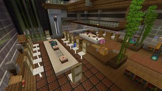 Screenshot of the Minecraft Bedrock Marketplace product Lucky Skyblock Modern Mansion created by 4KS Studios.