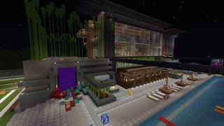 Screenshot of the Minecraft Bedrock Marketplace product Lucky Skyblock Modern Mansion created by 4KS Studios.
