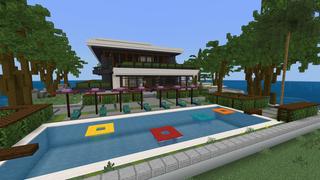Screenshot of the Minecraft Bedrock Marketplace product Luxury Beach Mansion created by 4KS Studios.
