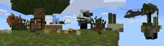 Panorama of the Minecraft Bedrock Marketplace product Mega Lucky Block Skyblock created by 4KS Studios.
