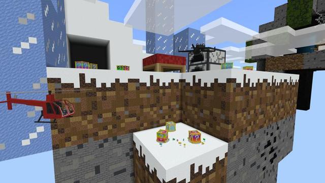 Screenshot of the Minecraft Bedrock Marketplace product Mega Lucky Block Skyblock created by 4KS Studios.