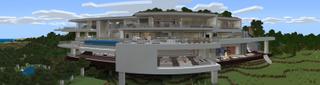 Panorama of the Minecraft Bedrock Marketplace product Mega Party Mansion created by 4KS Studios.