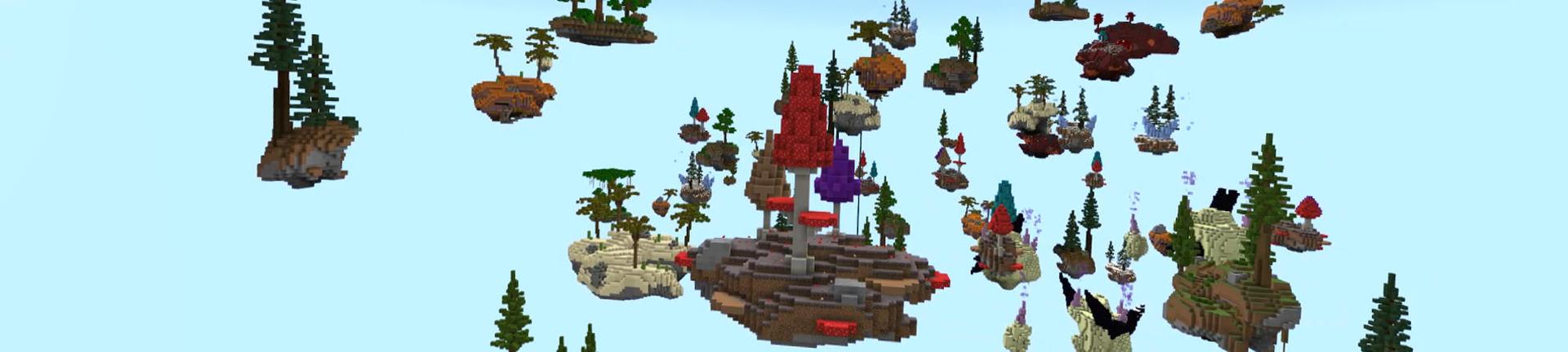 Panorama of the Minecraft Bedrock Marketplace product Mega Skyblock created by 4KS Studios.