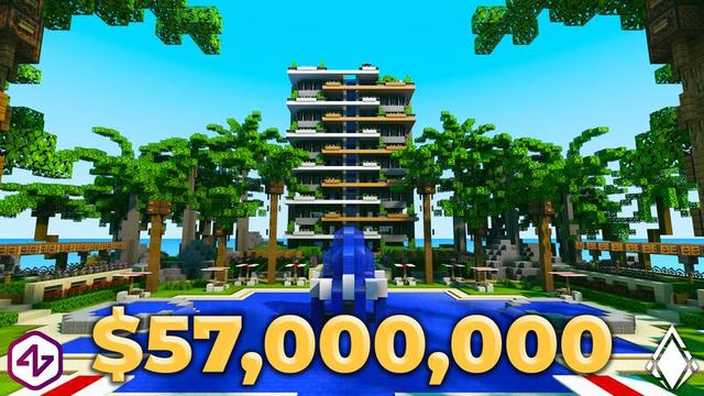 Thumbnail of the Minecraft Bedrock Marketplace product Millionaire Beachfront Hotel created by 4KS Studios.