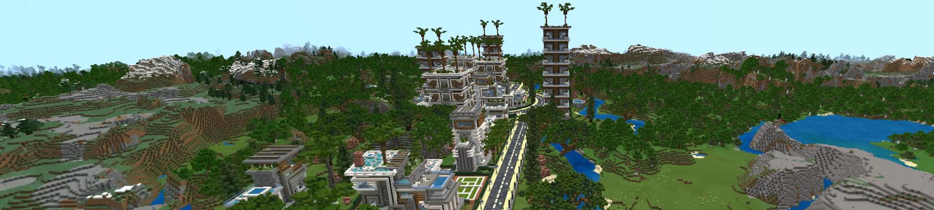 Panorama of the Minecraft Bedrock Marketplace product Millionaire City created by 4KS Studios.