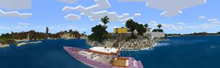 Panorama of the Minecraft Bedrock Marketplace product Millionaire Island Mansion created by 4KS Studios.