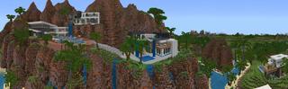 Panorama of the Minecraft Bedrock Marketplace product Millionaire Mansions created by 4KS Studios.