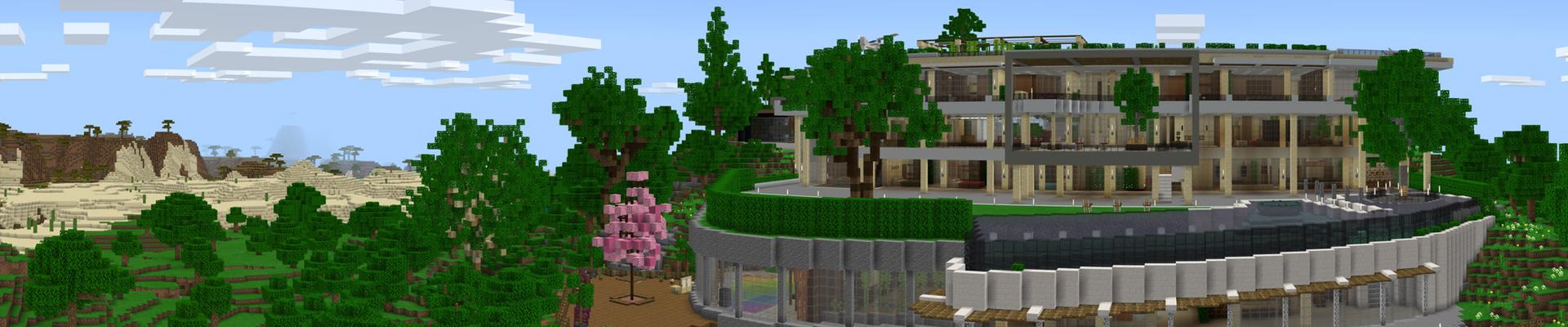 Panorama of the Minecraft Bedrock Marketplace product Millionaire Party Mansion created by 4KS Studios.