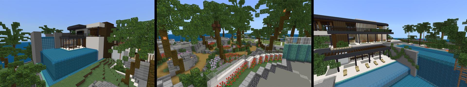 Panorama of the Minecraft Bedrock Marketplace product Millionaire Private Island created by 4KS Studios.