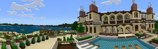 Panorama of the Minecraft Bedrock Marketplace product Millionaire Summer Mansion created by 4KS Studios.
