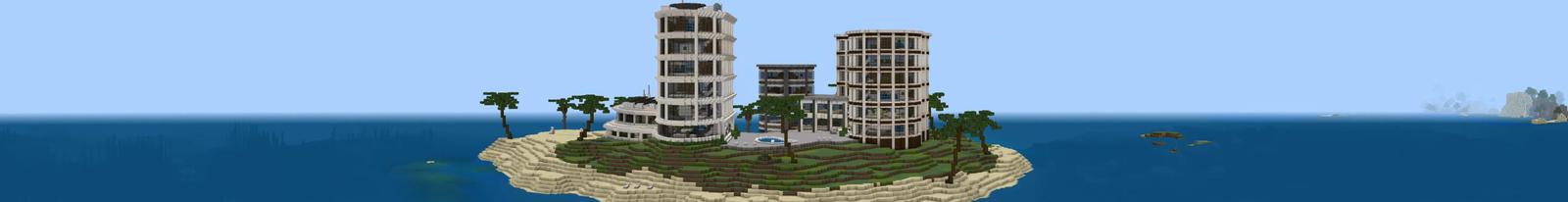 Panorama of the Minecraft Bedrock Marketplace product Millionaire Tropical Island! created by 4KS Studios.