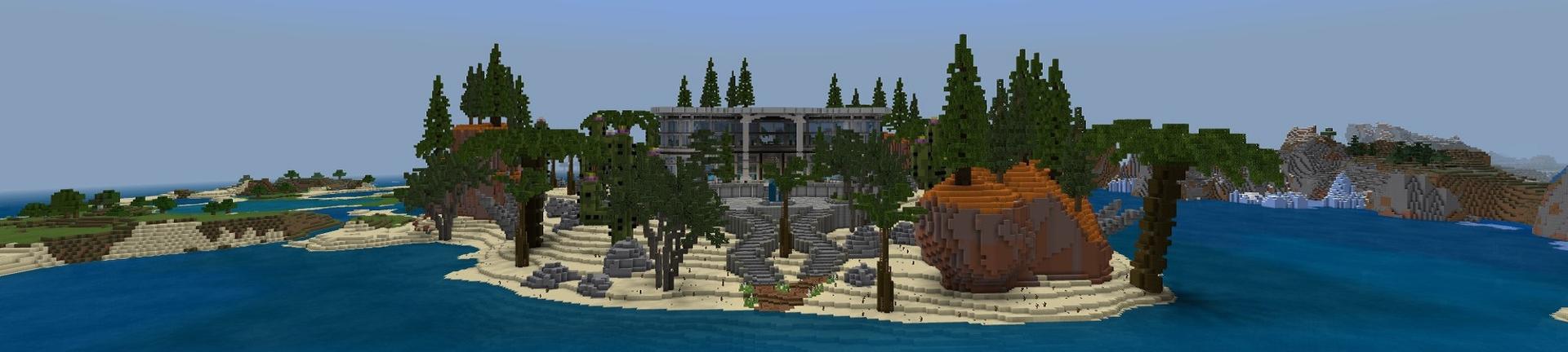 Panorama of the Minecraft Bedrock Marketplace product Millionaire Tropical Mansion created by 4KS Studios.