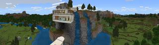 Panorama of the Minecraft Bedrock Marketplace product Millionaire Waterfall Mansion created by 4KS Studios.