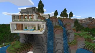 Screenshot of the Minecraft Bedrock Marketplace product Millionaire Waterfall Mansion created by 4KS Studios.