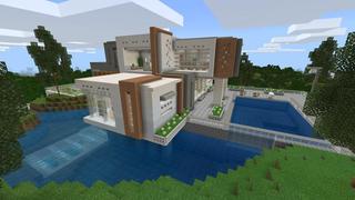 Screenshot of the Minecraft Bedrock Marketplace product Millionaire Waterfall Mansion created by 4KS Studios.