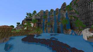 Screenshot of the Minecraft Bedrock Marketplace product Millionaire Waterfall Mansions created by 4KS Studios.