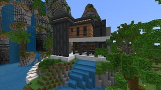 Screenshot of the Minecraft Bedrock Marketplace product Millionaire Waterfall Mansions created by 4KS Studios.