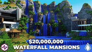 Thumbnail of the Minecraft Bedrock Marketplace product Millionaire Waterfall Mansions created by 4KS Studios.
