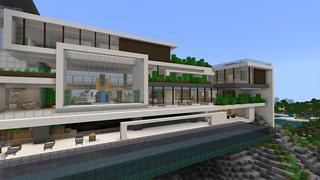 Screenshot of the Minecraft Bedrock Marketplace product Modern Hillside Mansion created by 4KS Studios.