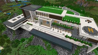 Screenshot of the Minecraft Bedrock Marketplace product Modern Hillside Mansion created by 4KS Studios.