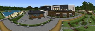 Panorama of the Minecraft Bedrock Marketplace product Modern Mansion Marvel created by 4KS Studios.