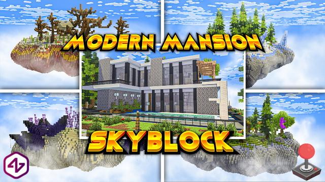Thumbnail of the Minecraft Bedrock Marketplace product Mansão Moderna Skyblock created by 4KS Studios.
