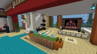 Screenshot of the Minecraft Bedrock Marketplace product Modern Skyblock Mansion created by 4KS Studios.