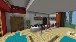Screenshot of the Minecraft Bedrock Marketplace product Modern Skyblock Mansion created by 4KS Studios.