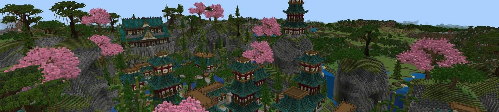 Panorama of the Minecraft Bedrock Marketplace product Ninja Town created by 4KS Studios.