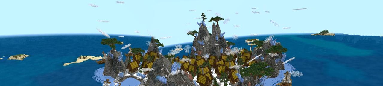 Panorama of the Minecraft Bedrock Marketplace product Nordic Island created by 4KS Studios.