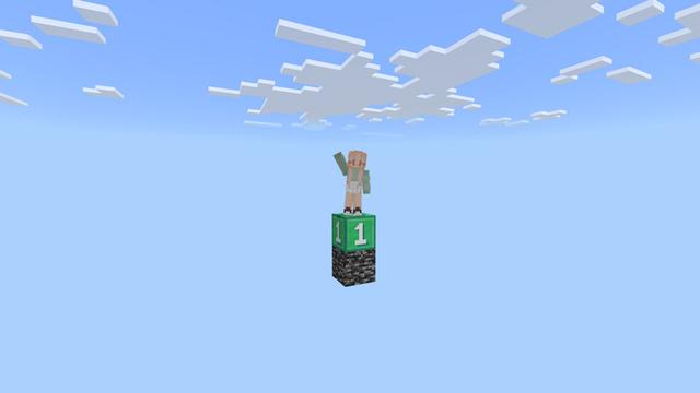 Screenshot of the Minecraft Bedrock Marketplace product One Block Survival created by 4KS Studios.