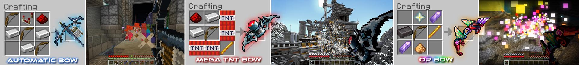Panorama of the Minecraft Bedrock Marketplace product Overpowered Bows created by 4KS Studios.