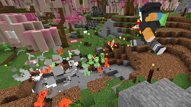 Screenshot of the Minecraft Bedrock Marketplace product Overpowered Weapons created by 4KS Studios.
