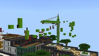 Screenshot of the Minecraft Bedrock Marketplace product Parkour Crane City created by 4KS Studios.