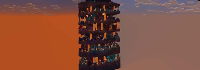Panorama of the Minecraft Bedrock Marketplace product Parkour Dimensions Nether created by 4KS Studios.