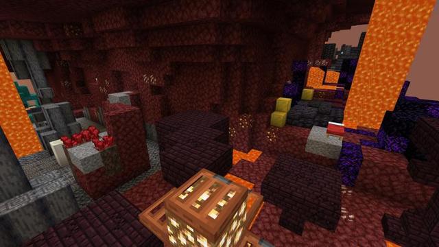Screenshot of the Minecraft Bedrock Marketplace product Parkour Dimensions Nether created by 4KS Studios.