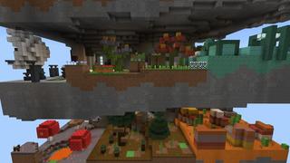 Screenshot of the Minecraft Bedrock Marketplace product Parkour Dimensions: Overworld created by 4KS Studios.