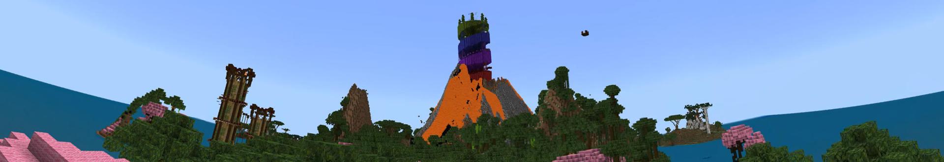 Panorama of the Minecraft Bedrock Marketplace product Parkour Lava Rise created by 4KS Studios.